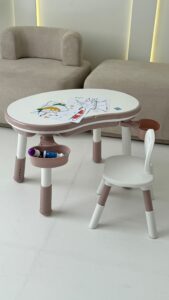 дитячий столик мультиплей рожевий colombokid